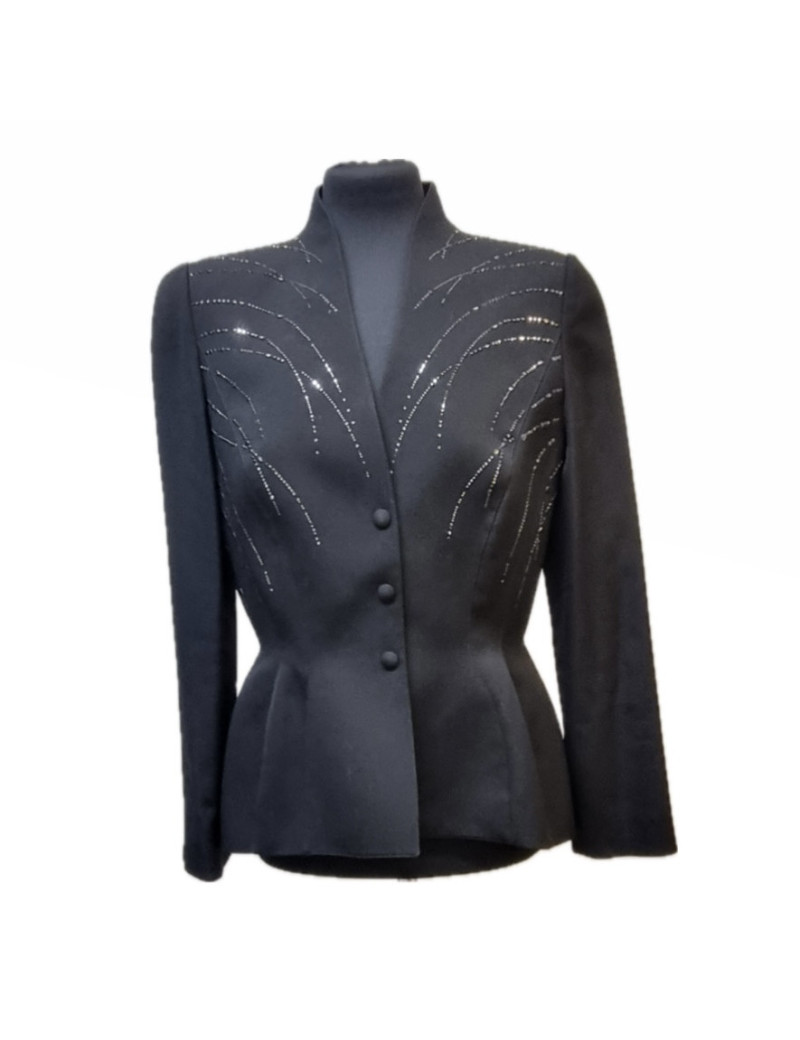 Veste THIERRY MUGLER T42 noire incrustation 