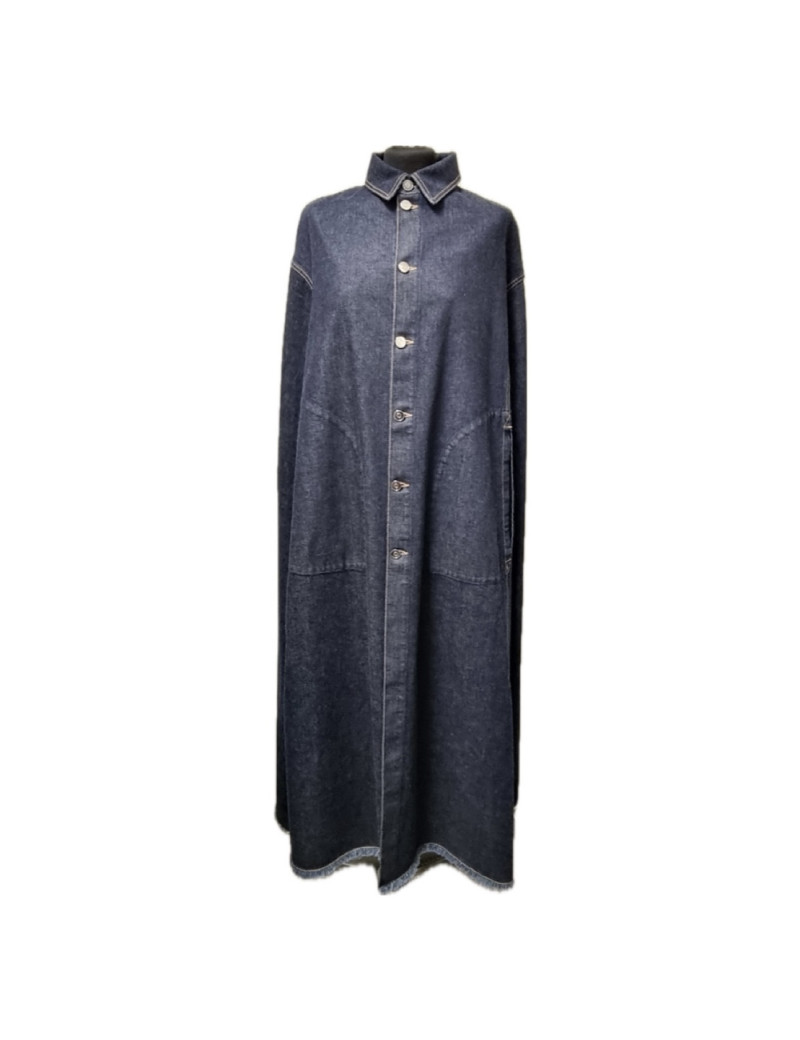 Longue cape T M ALAIA denim bleu