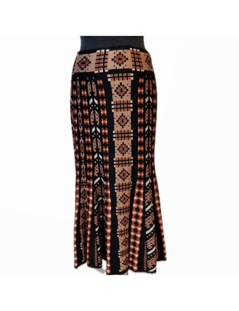 Jupe T42 ALAIA bois de rose et noir