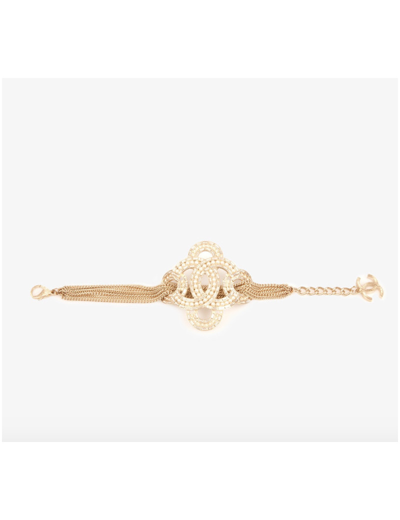 Bracelet CHANEL  CC serti de perles et brillants