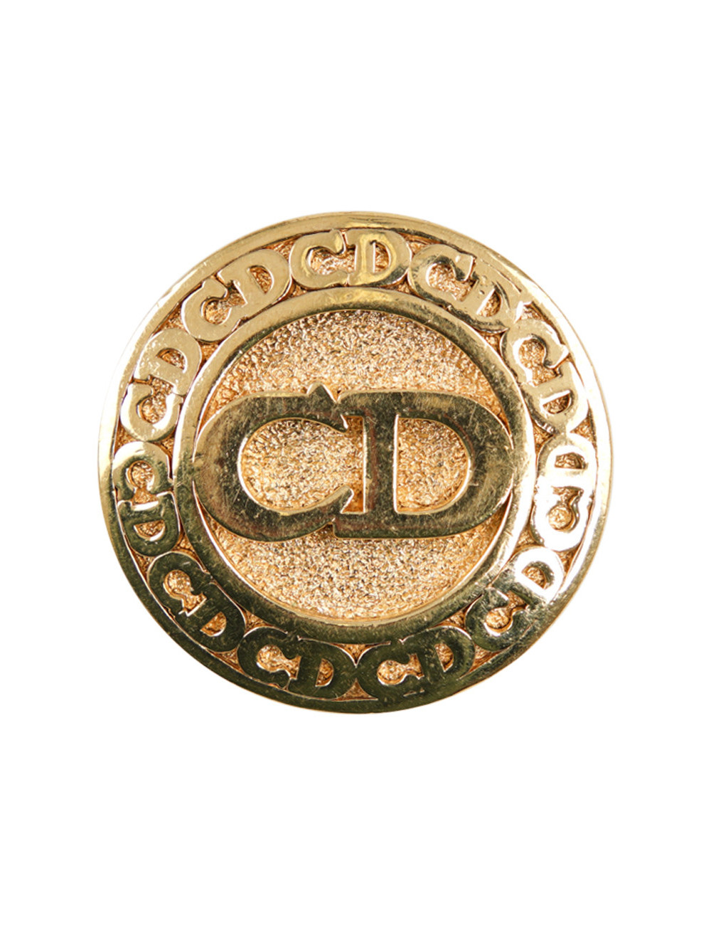 Broche ronde DIOR dorée CD