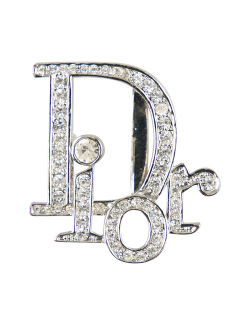 Boucle de ceinture CHRISTIAN DIOR argent strass