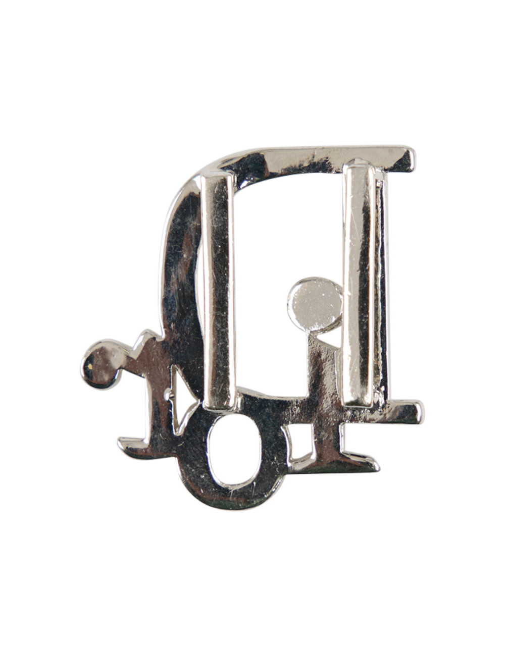 CHRISTIAN DIOR silver and rhinestones belt buckle