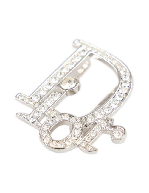 CHRISTIAN DIOR silver and rhinestones belt buckle