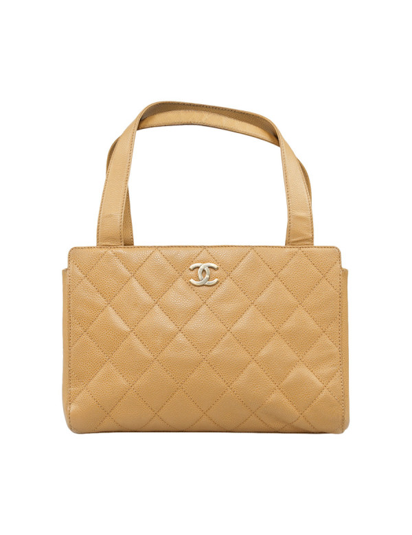 Cabas CHANEL cuir caviar beige