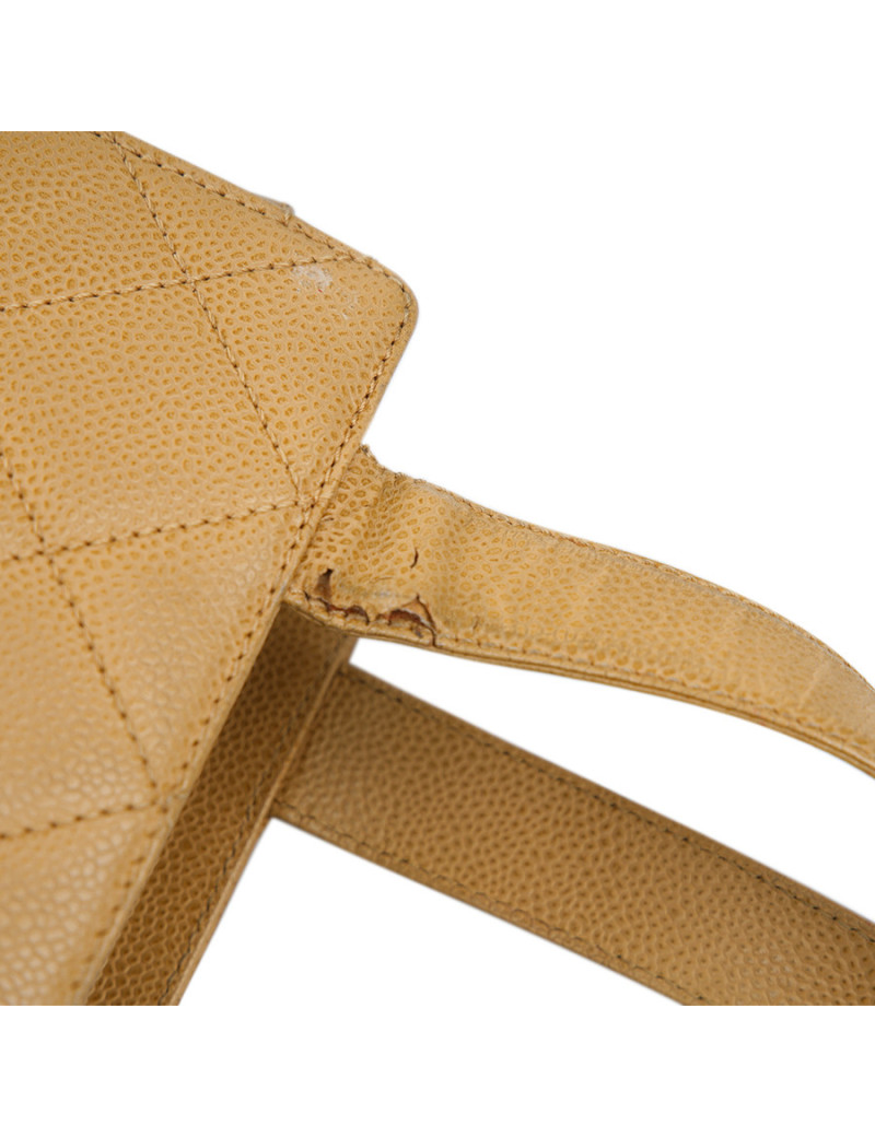 Cabas CHANEL cuir caviar beige