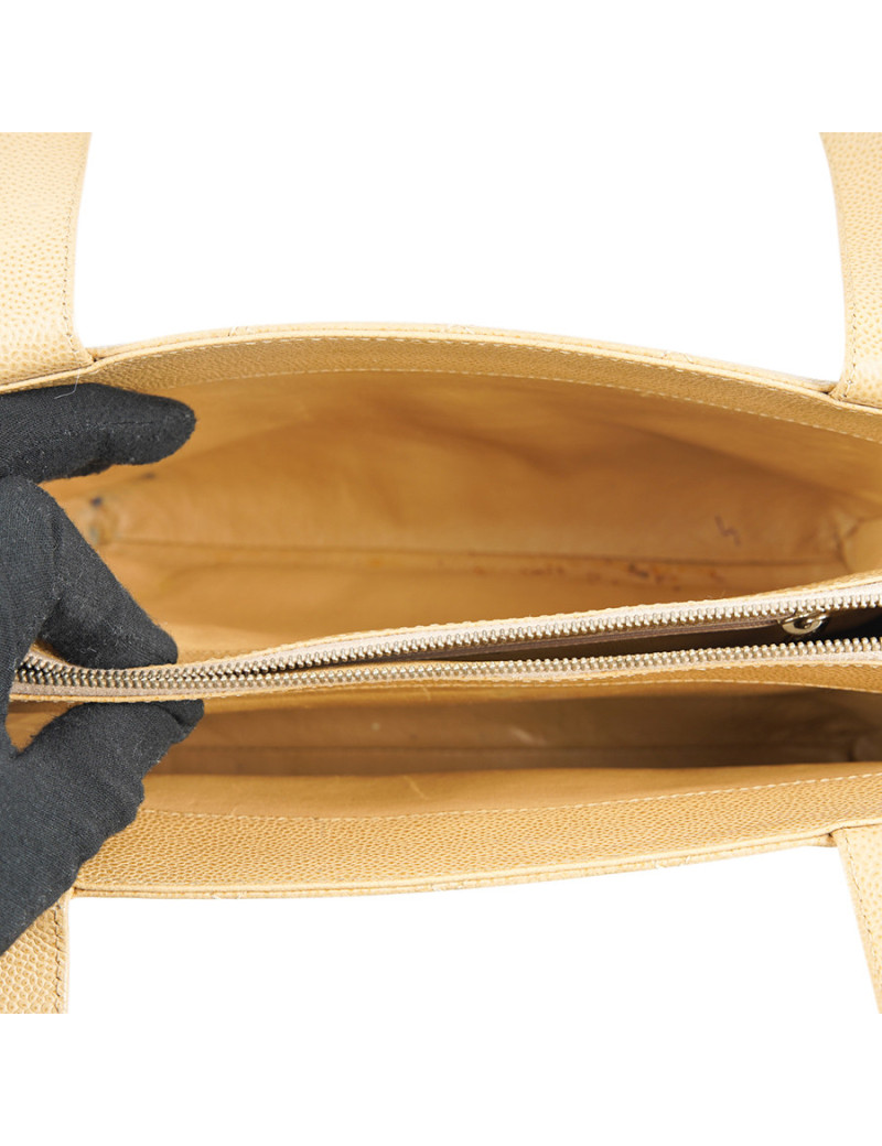 Cabas CHANEL cuir caviar beige