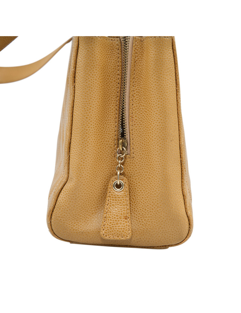 Cabas CHANEL cuir caviar beige