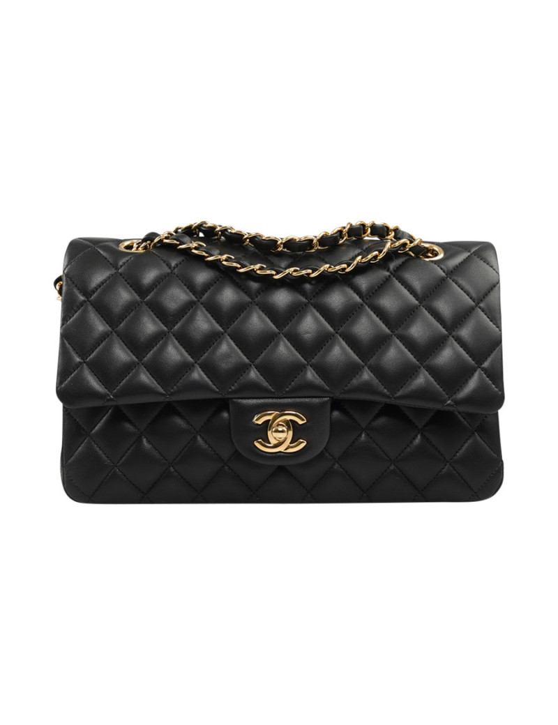 Timeless CHANEL cuir d'agneau noir