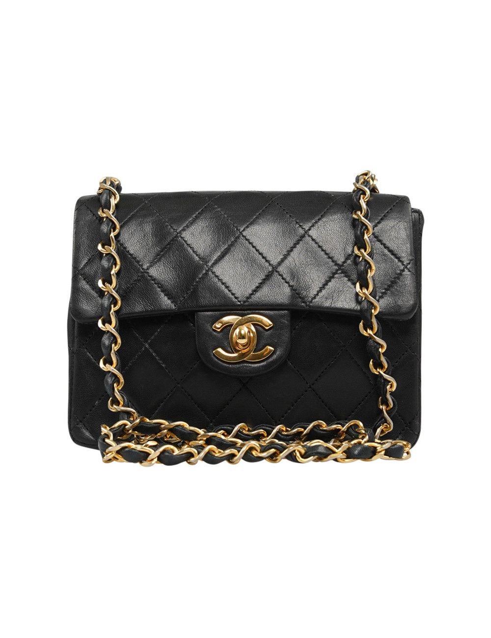 Sac Classique carré vintage CHANEL noir 