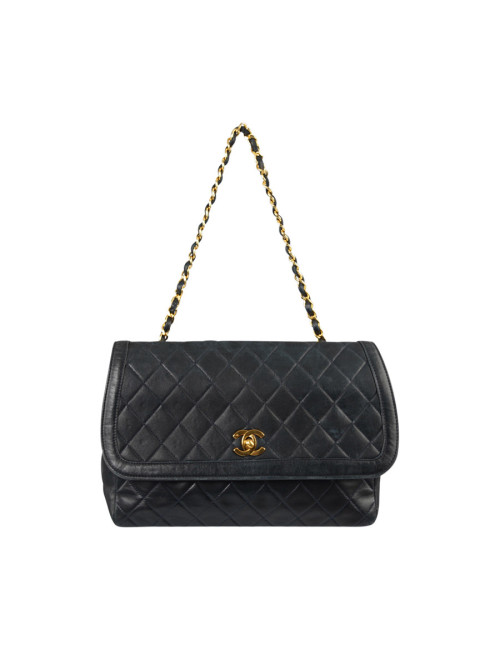 Sac vintage CHANEL bleu marine