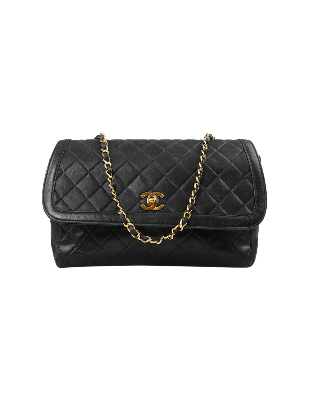 Sac vintage CHANEL bleu marine