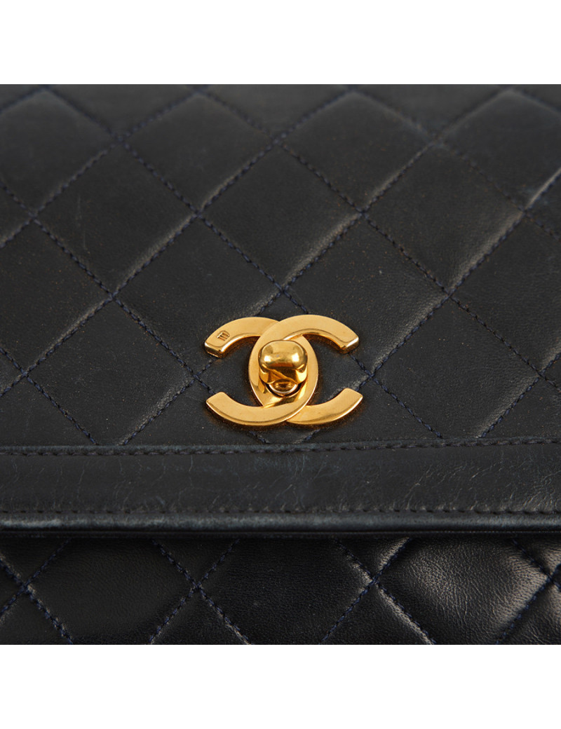 Sac vintage CHANEL bleu marine