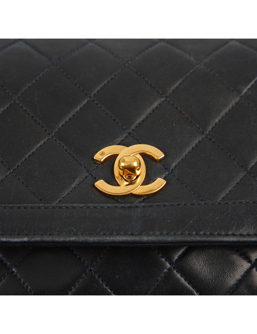 Sac vintage CHANEL bleu marine