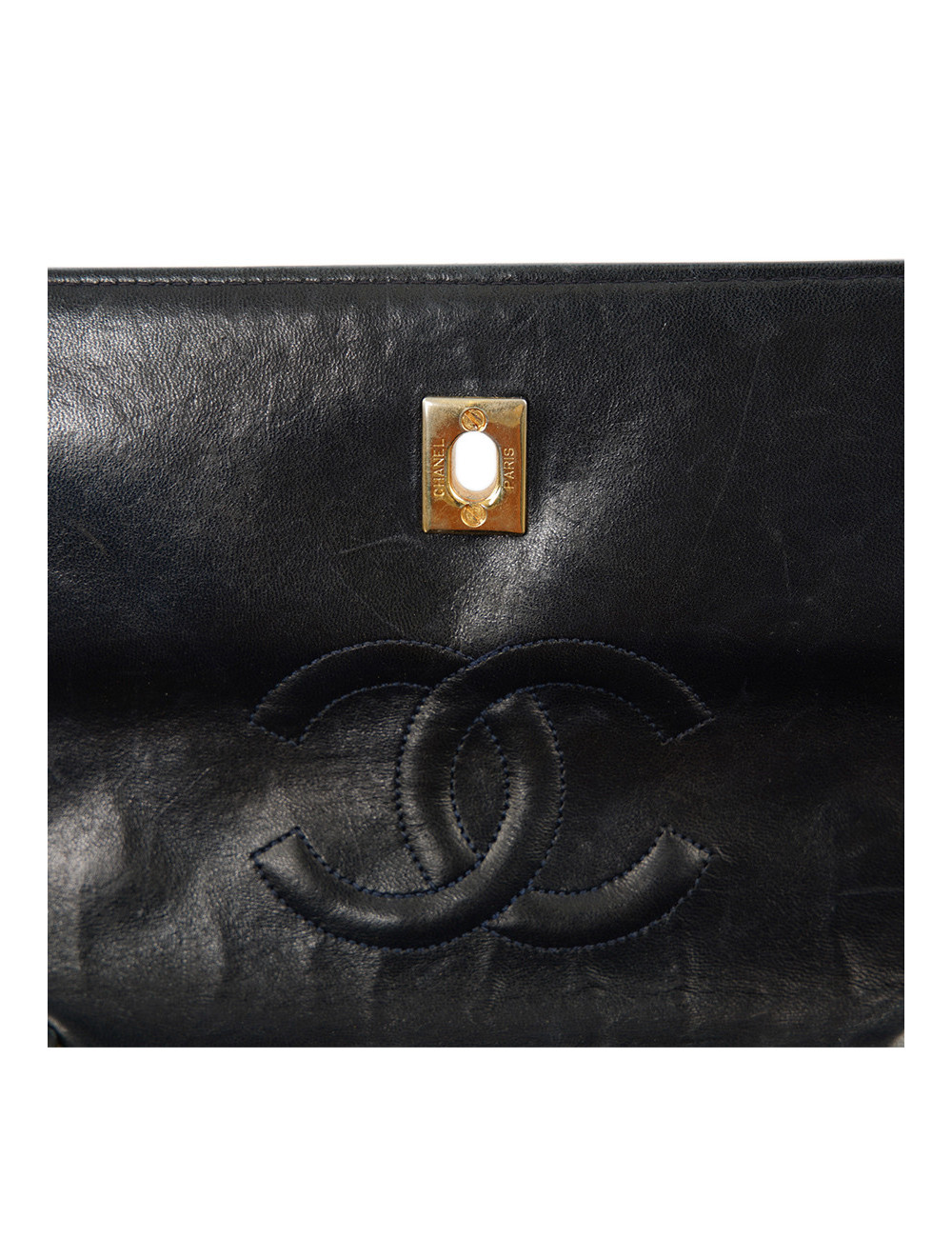 Sac vintage CHANEL bleu marine