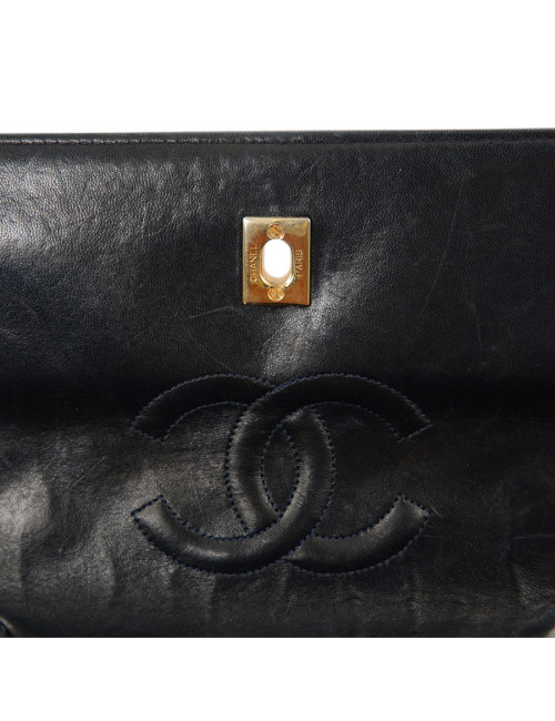 Sac vintage CHANEL bleu marine