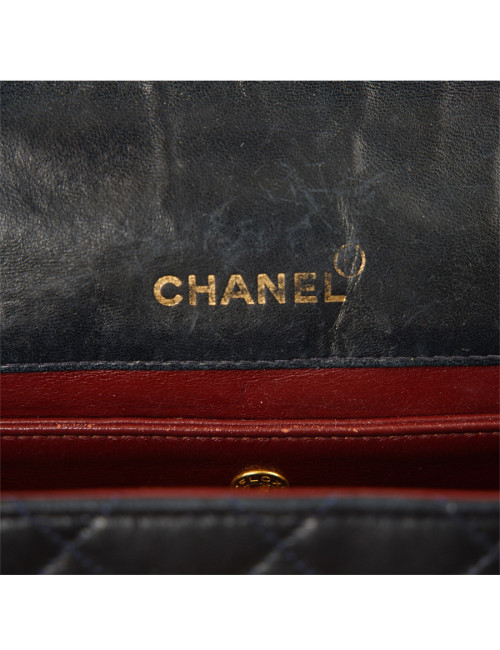 Sac vintage CHANEL bleu marine