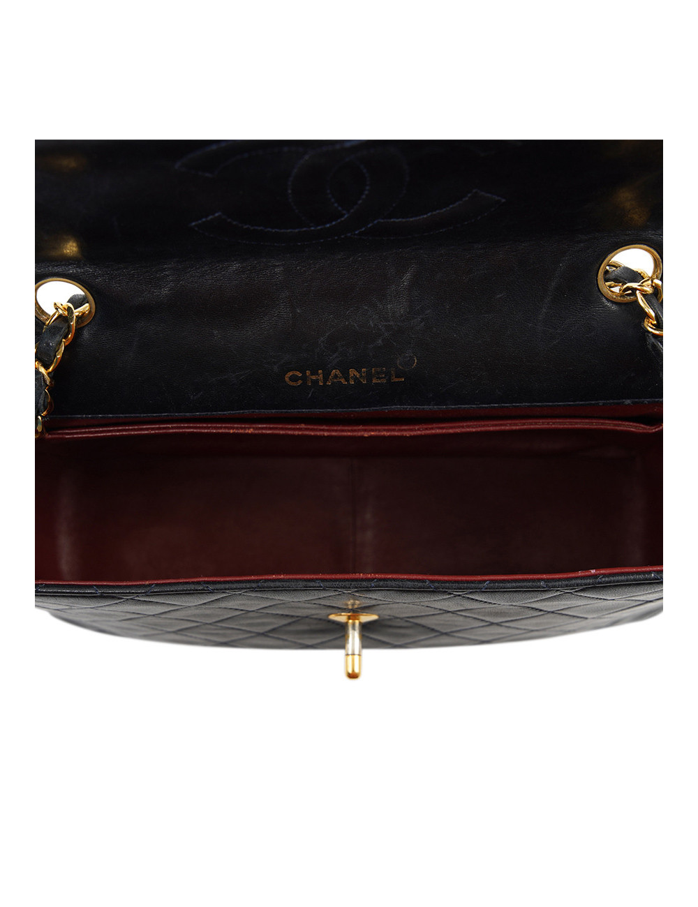 Sac vintage CHANEL bleu marine