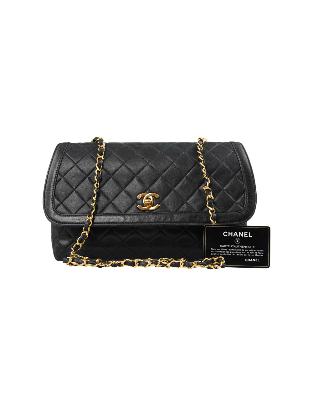 Sac vintage CHANEL bleu marine