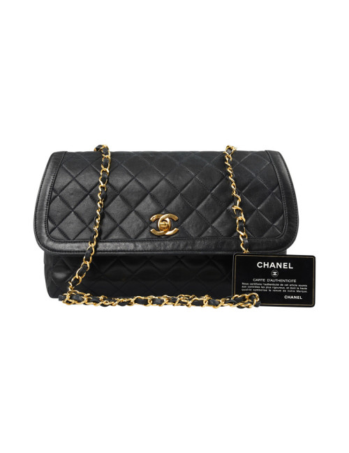 Sac vintage CHANEL bleu marine