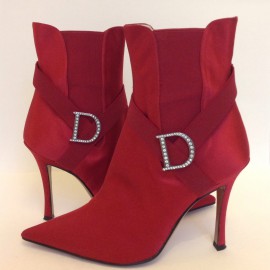 Boots DIOR t 39.5 bordeaux Red satin