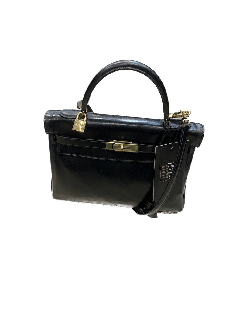 Kelly 32 HERMES Boxe noir Vintage