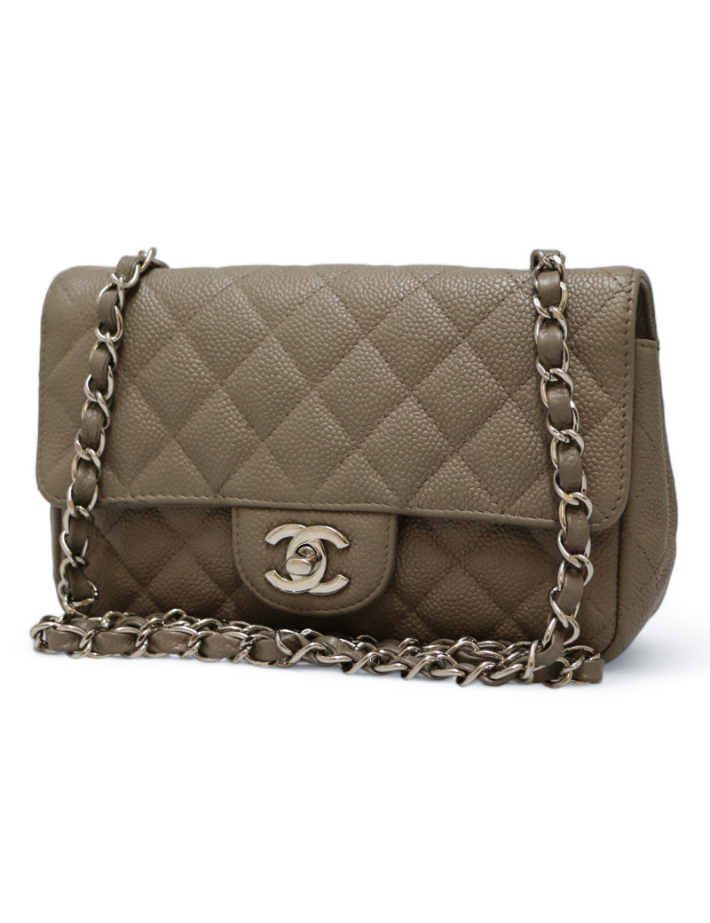Mini timeless CHANEL gris cuir  caviar