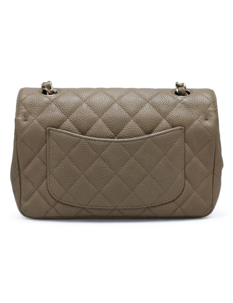 CHANEL grey caviar leather Mini Timeless bag