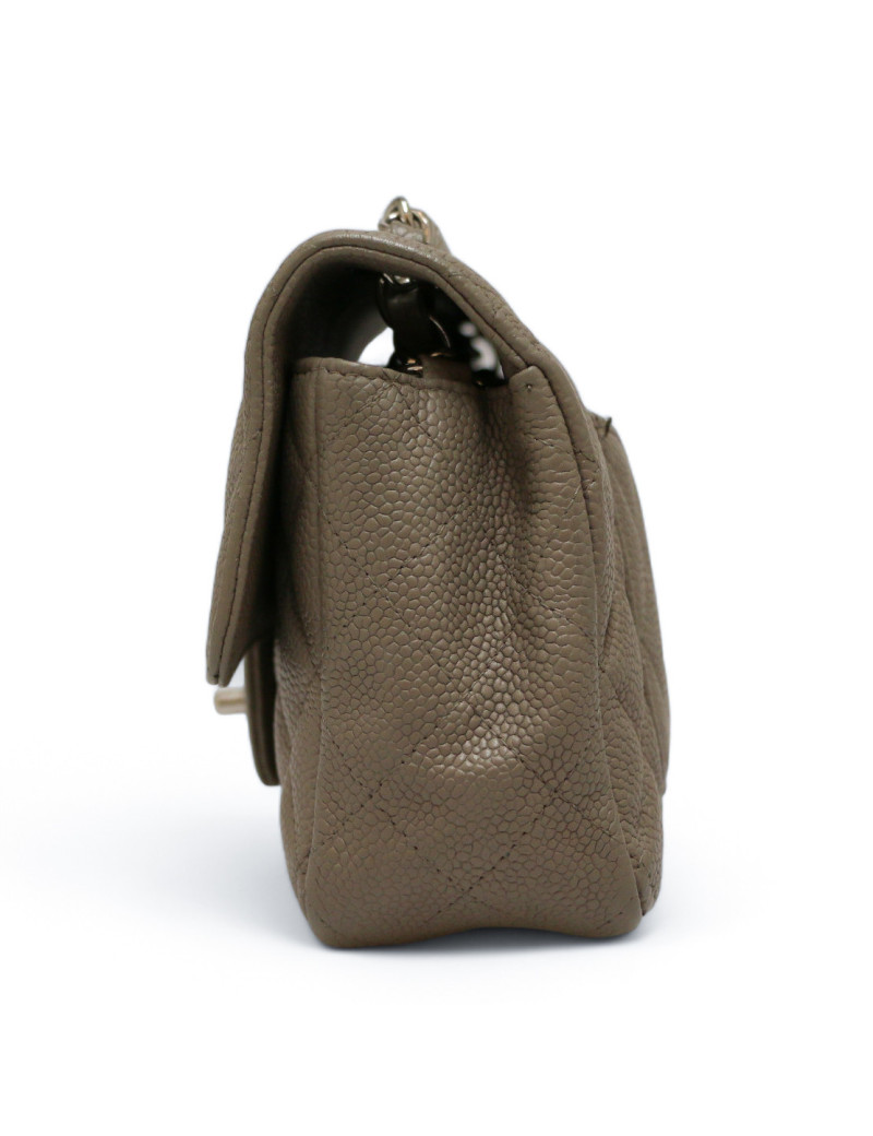 CHANEL grey caviar leather Mini Timeless bag