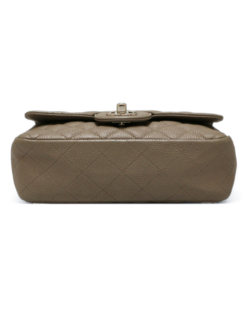 CHANEL grey caviar leather Mini Timeless bag