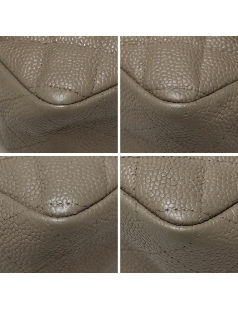 CHANEL grey caviar leather Mini Timeless bag