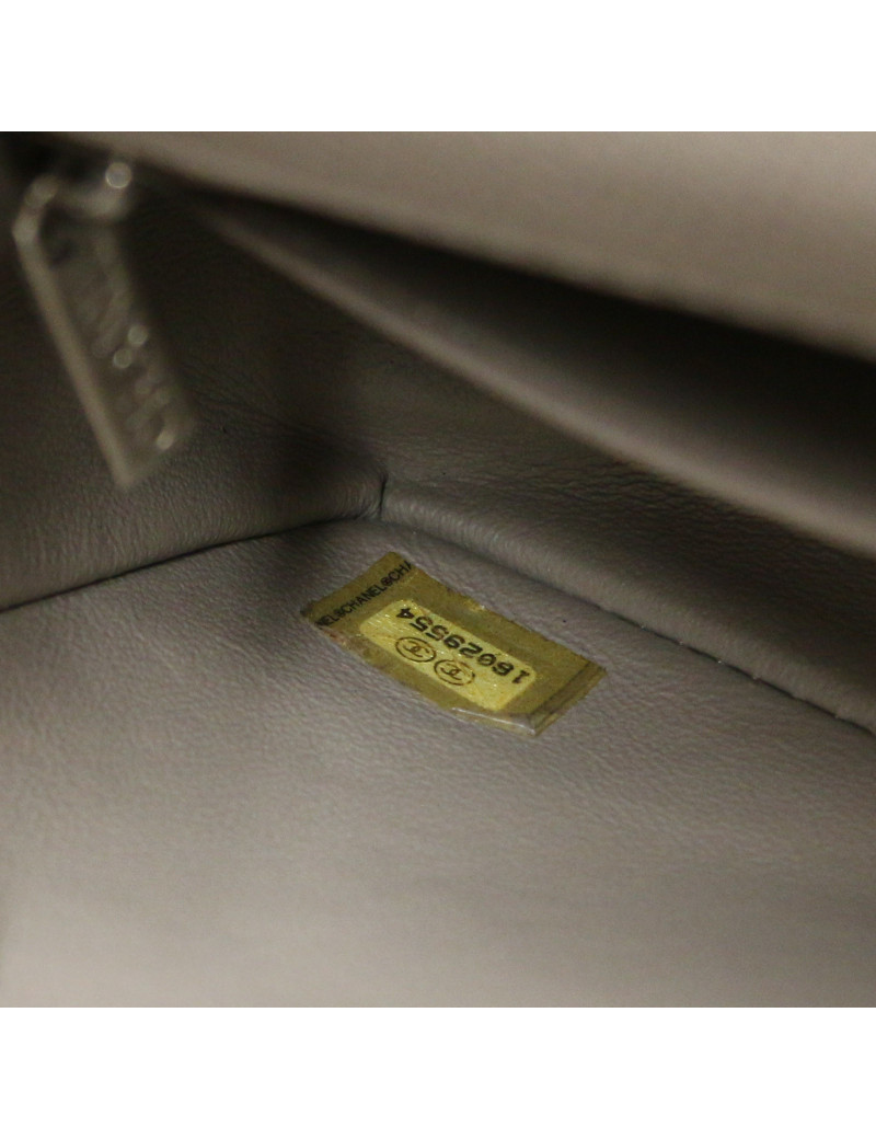 CHANEL grey caviar leather Mini Timeless bag