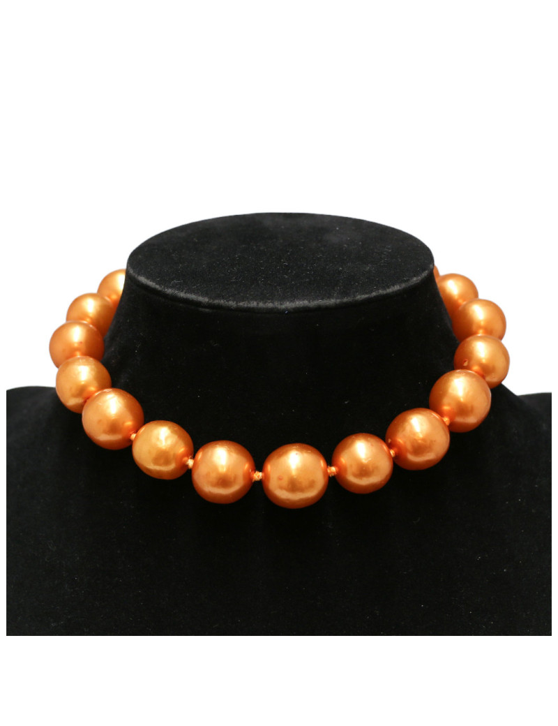 Chocker CHANEL perles baroques nacrées pâte de verre