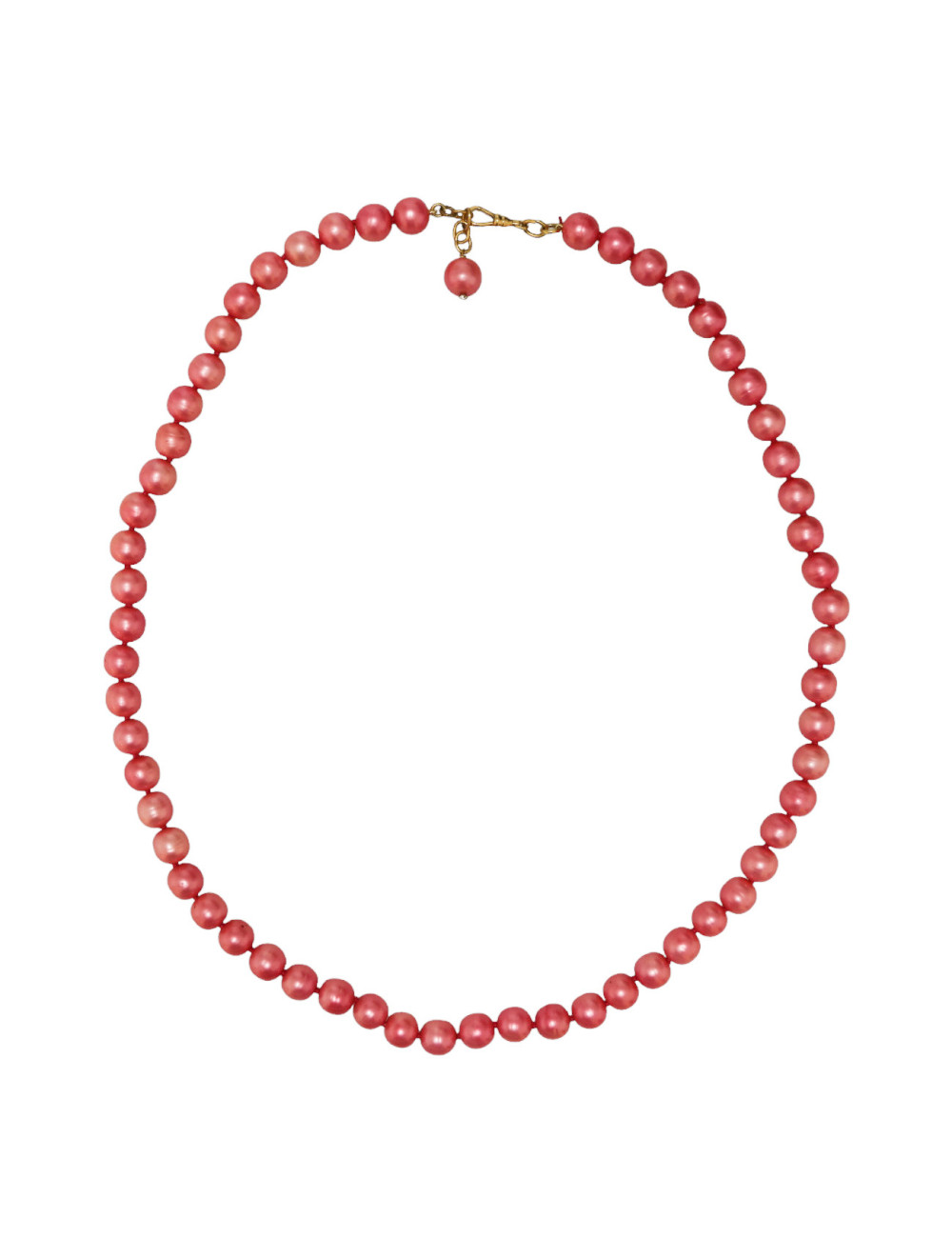 Collier CHANEL perles nacrées rose pâte de verre