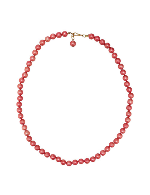 Collier CHANEL perles nacrées rose pâte de verre