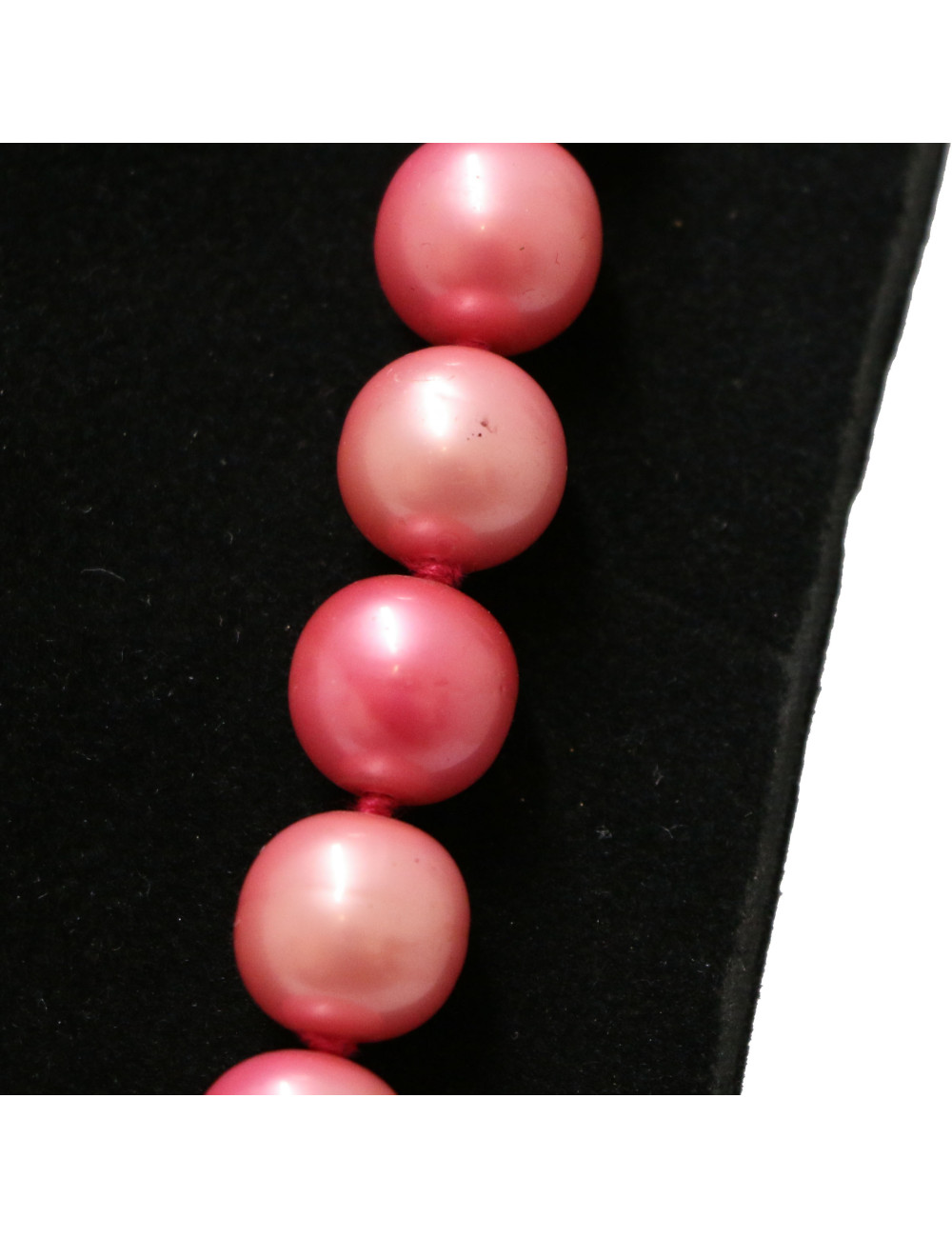 CHANEL vintage pearly pink molten glass long beaded necklace