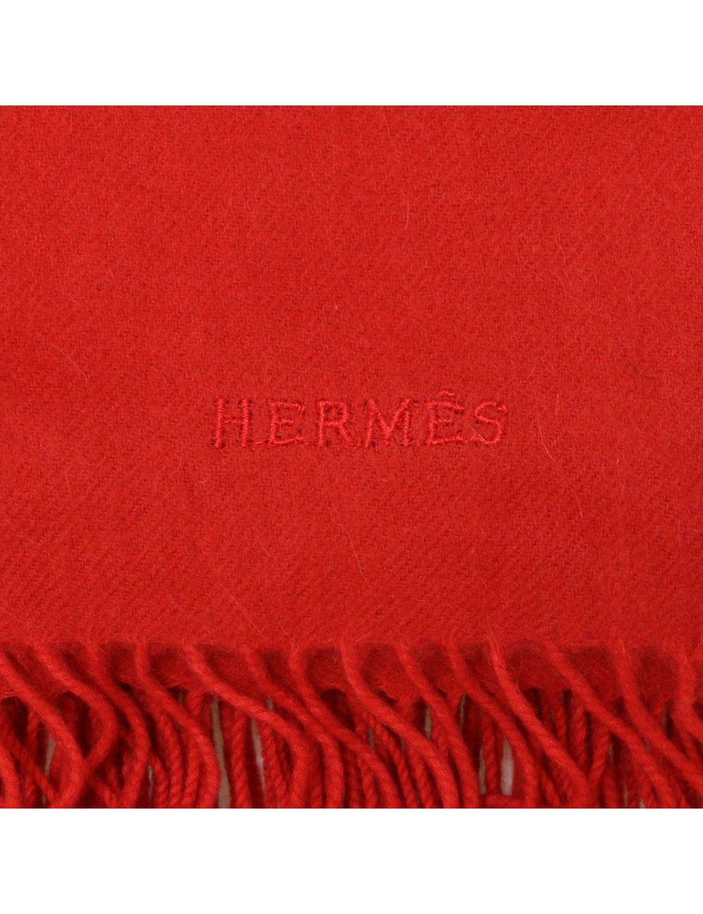 Plaid HERMES cachemire laine Vintage rouge