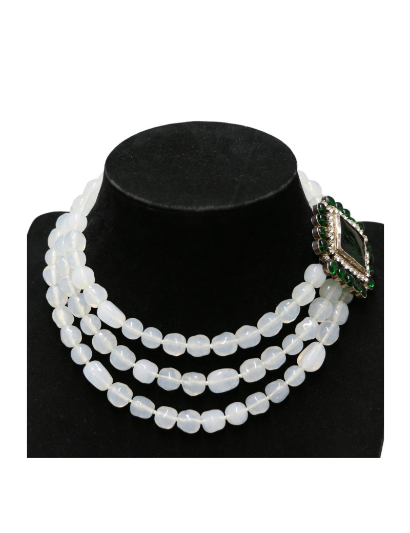 Collier d'apparat MARGUERITE DE VALOIS pâte de verre