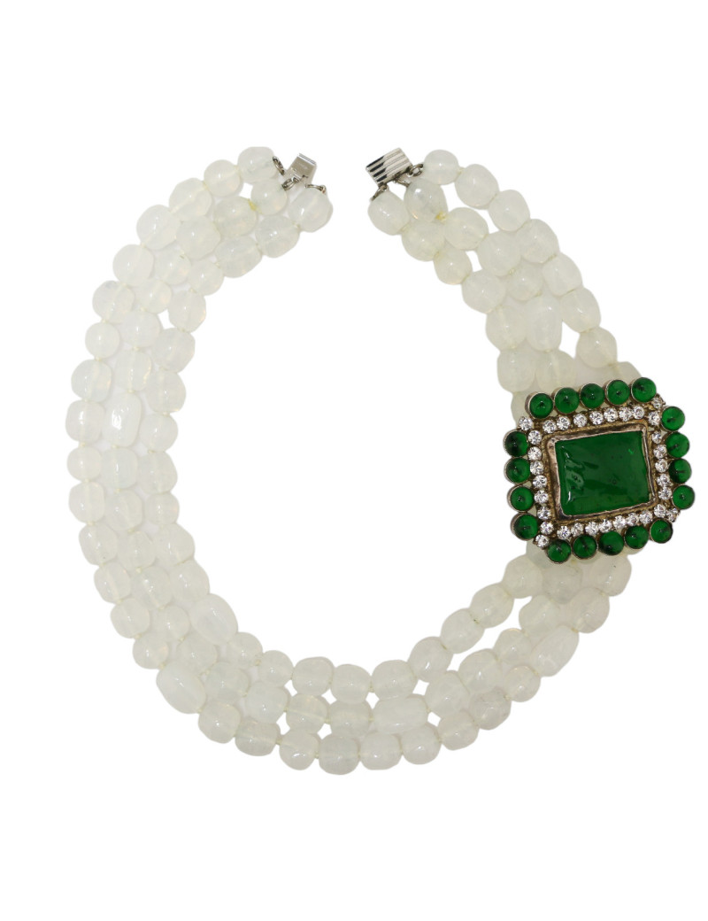 Collier d'apparat MARGUERITE DE VALOIS pâte de verre