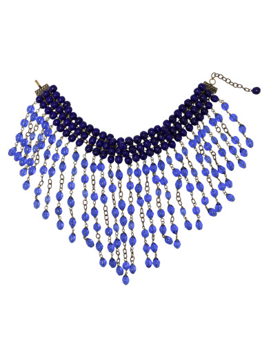 Chocker MARGUERITE DE VALOIS perles pendantes pâte de verre 2