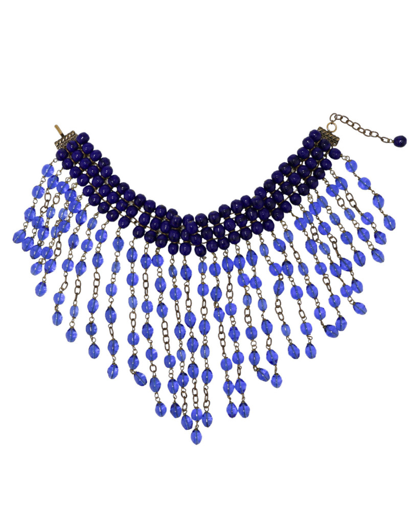 Chocker MARGUERITE DE VALOIS perles pendantes pâte de verre