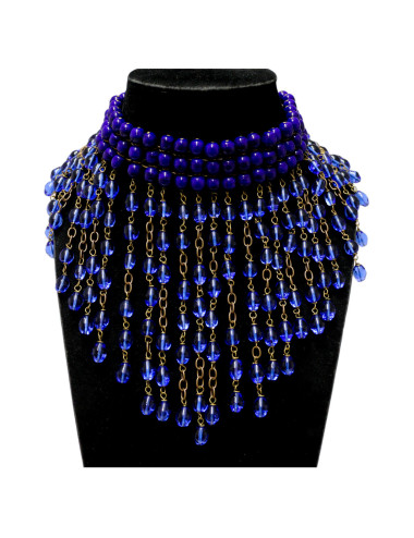 Chocker MARGUERITE DE VALOIS perles pendantes pâte de verre