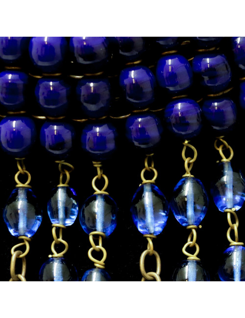 Chocker MARGUERITE DE VALOIS perles pendantes pâte de verre