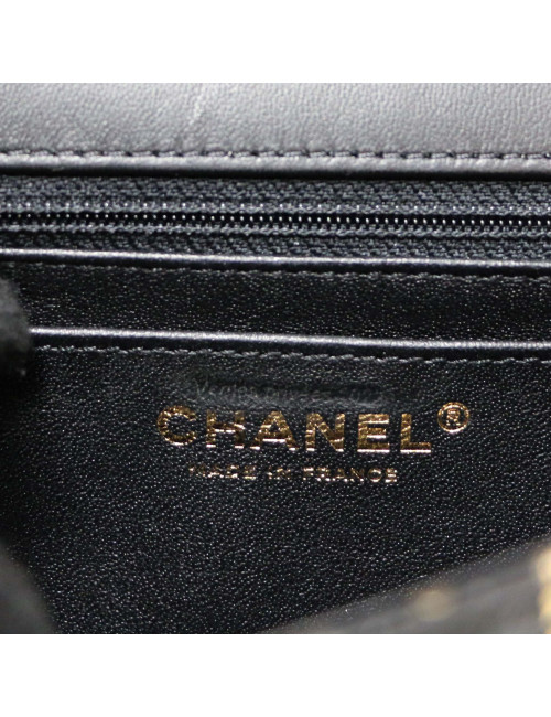 CHANEL 2.55 bag imitation crocodile black painted gold c h a n e l