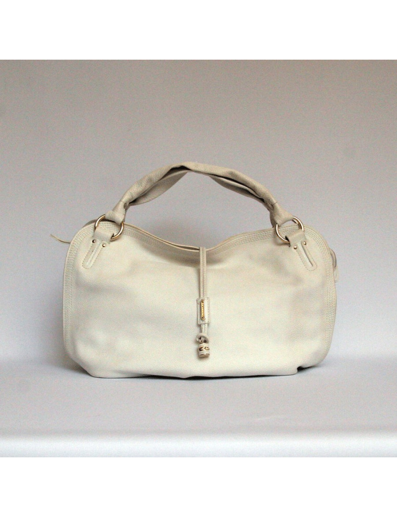 grand cabas CELINE cuir grainé blanc