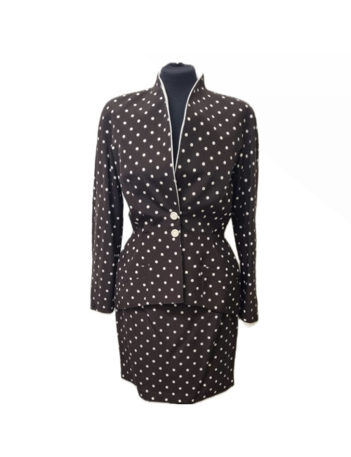 Veste T40 THIERRY MUGLER marron a pois blancs