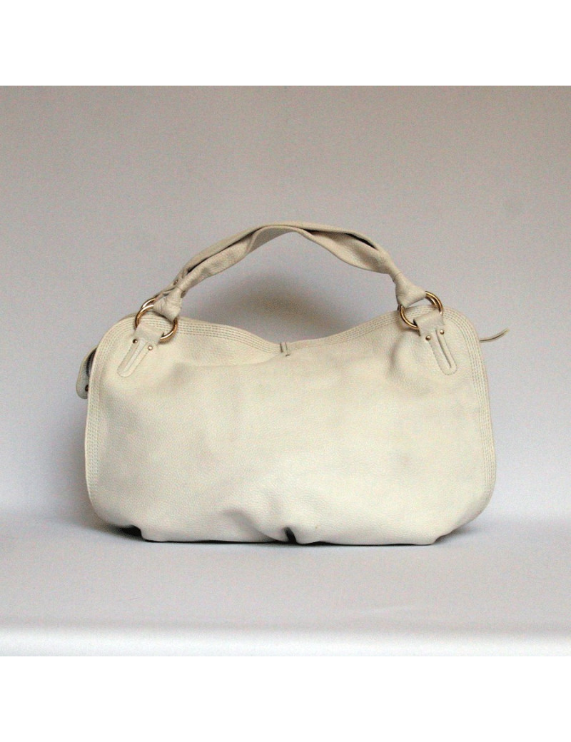 grand cabas CELINE cuir grainé blanc