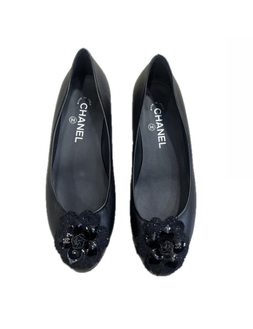 Ballérines T 39C CHANEL noires