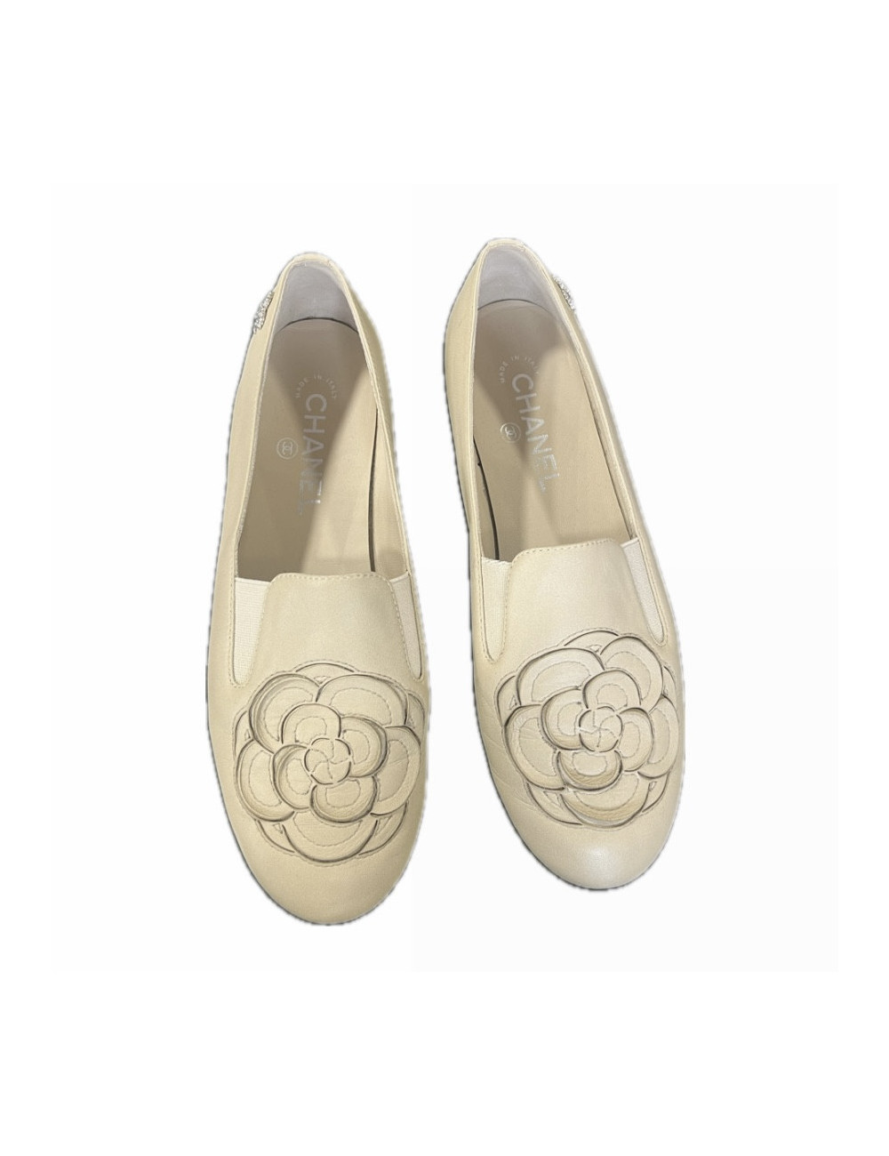 Mocassins CHANEL T 38,5 beige