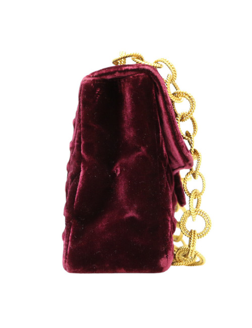 Sac du soir CHANEL velours rouge cardinal